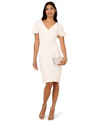 Adrianna Papell Petite Surplice Neck Knit Short Dress