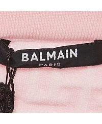 Pre-Owned Balmain Women's Pink Monogram Jacquard Knit Mini Skirt