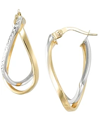 Macy's 2-Pc. Diamond Earrings Set in Sterling Silver & 14k Gold Over Sterling Silver