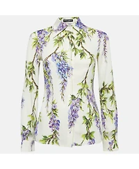 Pre-Owned Dolce & Gabbana Women's Floral Print Silk Long Sleeve Shirt