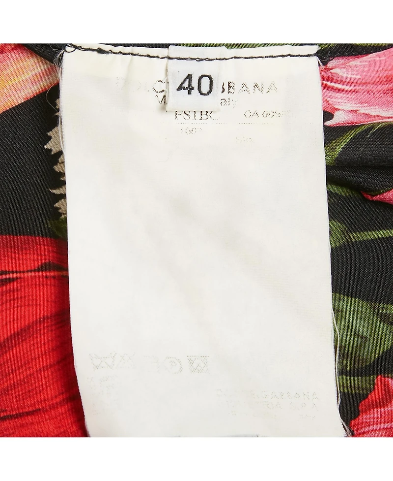 Pre-Owned Dolce & Gabbana Women's Tulip Print Silk Long Sleeve Shirt