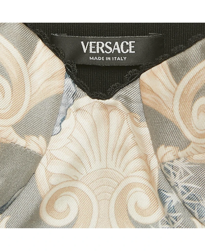 Pre-Owned Versace Women's Printed Silk Blend Lace Trim Bralette Top