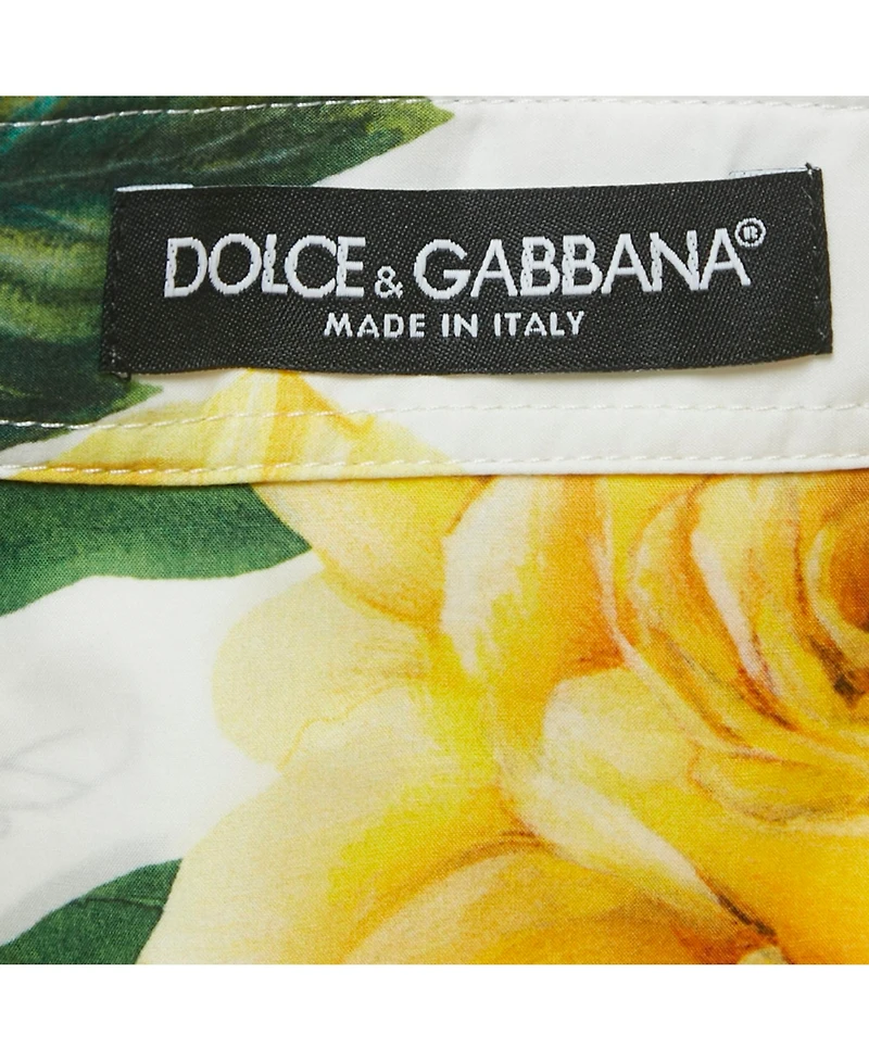 Pre-Owned Dolce & Gabbana Women's Floral Print Cotton Cropped Shirt