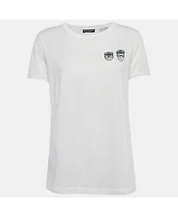 Pre-Owned Dolce & Gabbana Women's White Applique Cotton T-Shirt