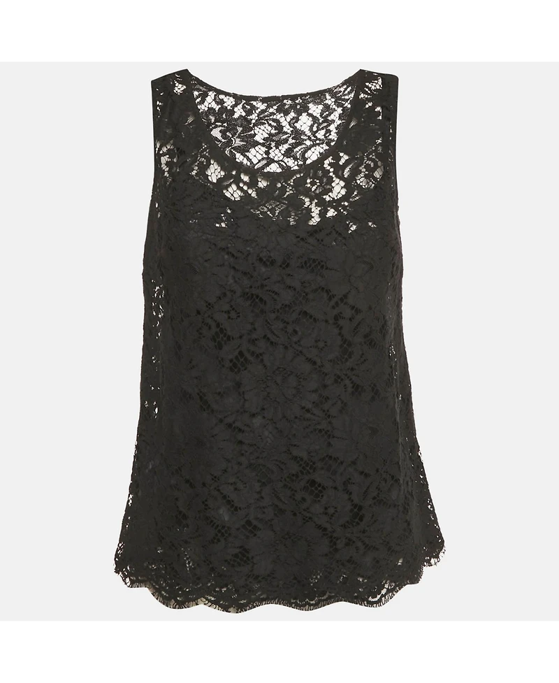 Pre-Owned Dolce & Gabbana Women's Black Lace Sleeveless Top