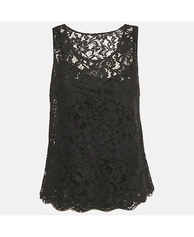 Pre-Owned Dolce & Gabbana Women's Black Lace Sleeveless Top