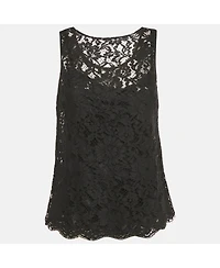 Pre-Owned Dolce & Gabbana Women's Black Lace Sleeveless Top