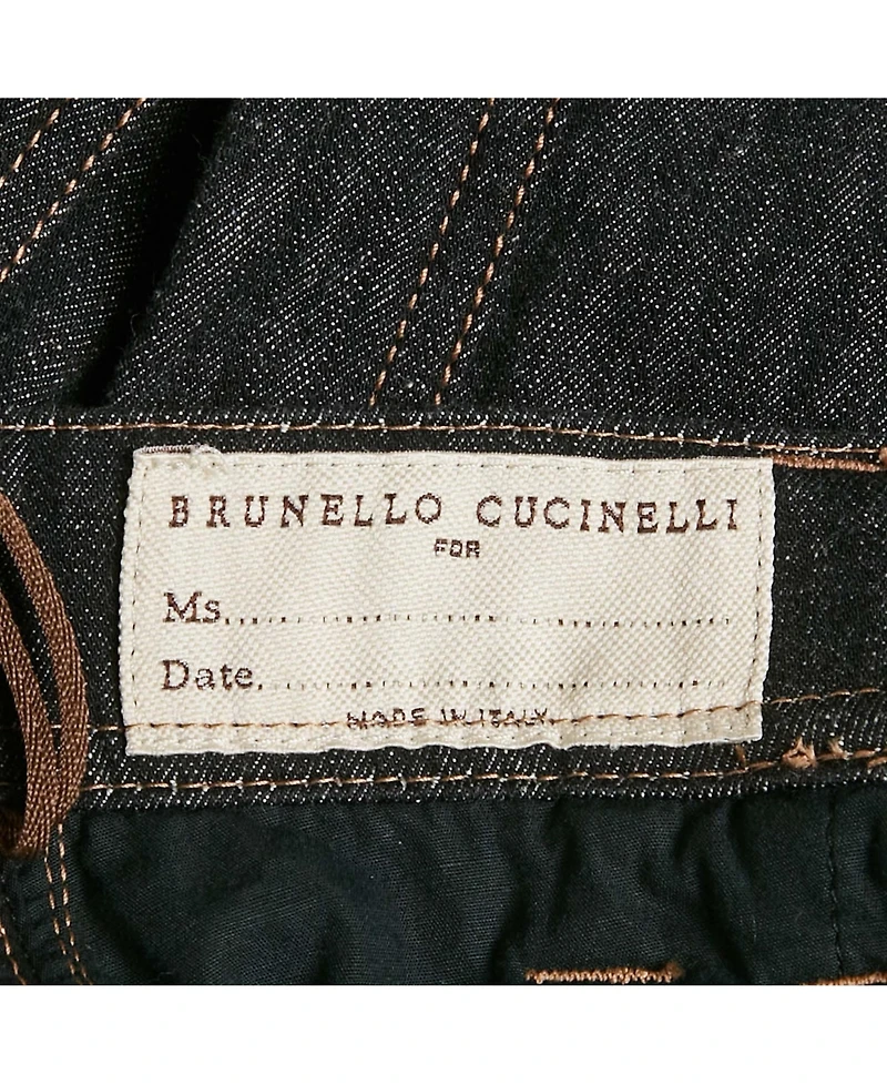 Pre-Owned Brunello Cucinelli Women's Black Denim Straight Leg Jeans