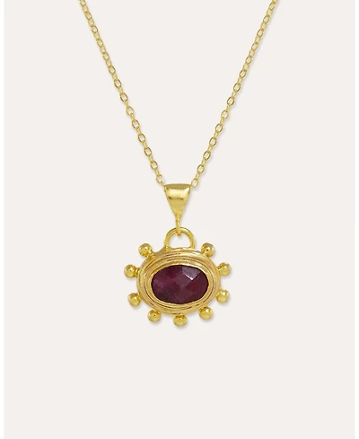 Ottoman Hands Zand Ruby Pendant Necklace