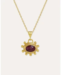 Ottoman Hands Zand Ruby Pendant Necklace