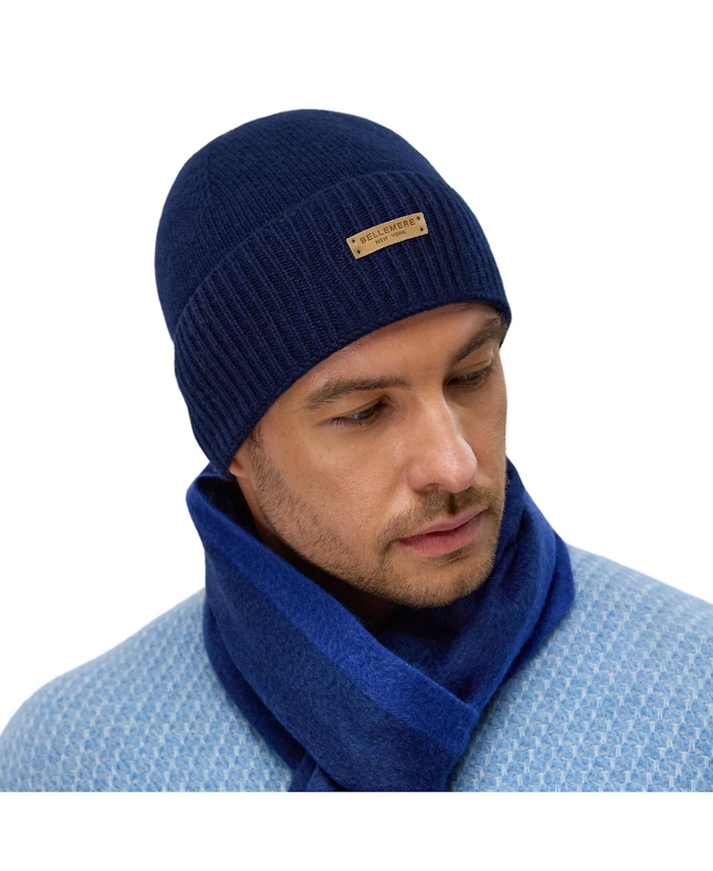 Bellemere New York Men's Unisex Ribbed Lambswool Beanie