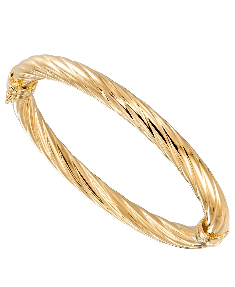 Macy's Rope Textured Bangle in 18k Yellow Gold Over Sterling Silver