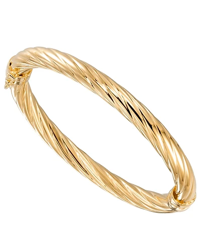 Macy's Rope Textured Bangle in 18k Yellow Gold Over Sterling Silver