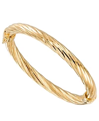 Macy's Rope Textured Bangle in 18k Yellow Gold Over Sterling Silver