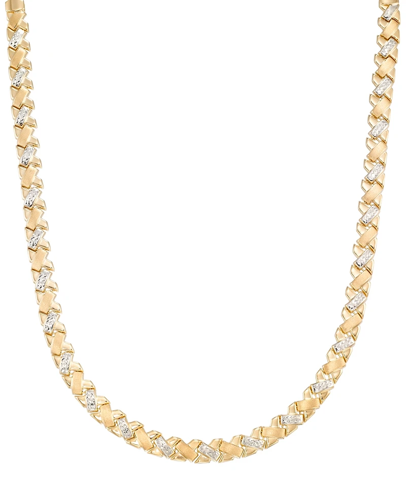 Macy's Diamond Cut Necklace in 18k Two-Tone Gold Over Sterling Silver