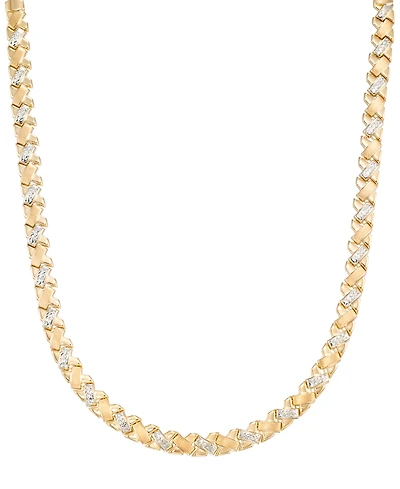 Macy's Diamond Cut Necklace in 18k Two-Tone Gold Over Sterling Silver