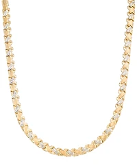 Macy's Diamond Cut Necklace in 18k Two-Tone Gold Over Sterling Silver