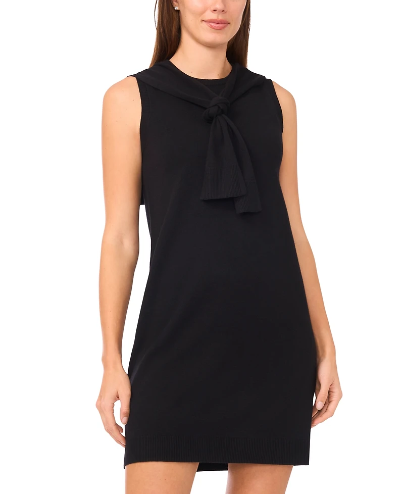 Msk Women's Sleeveless Cardigan Overlay Sweater Dress