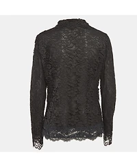 Pre-Owned Dolce & Gabbana Women's Black Floral Lace Button Front Jacket