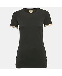 Pre-Owned Burberry Women's Stretch Cotton Cuffed Sleeve T-Shirt