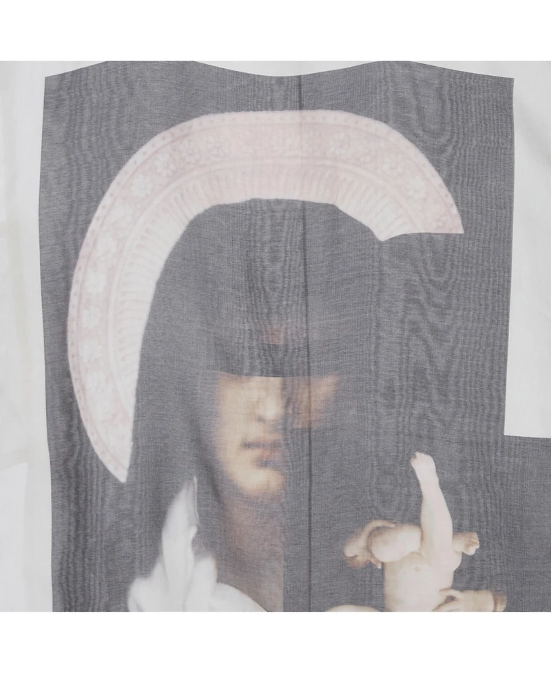 Pre-Owned Givenchy Women's Off White Printed Silk High Low Hem Pullover