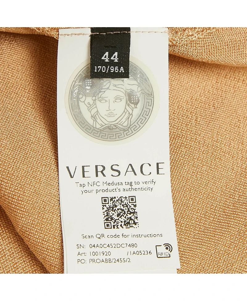 Pre-Owned Versace Women's Dark Beige Rib Knit Sweater