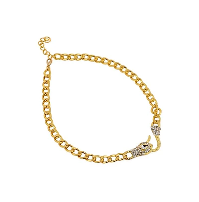 Sohi Women's The Bijou-Snakehead Chain Necklace - California Gold