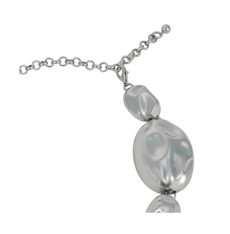 Women's The Chunky Dented-Pierre Collar Necklace - Chrome Silver