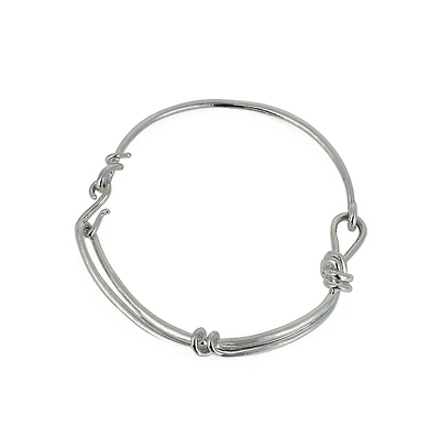 Women's The Knotted-Bar Collar Necklace - Chrome Silver