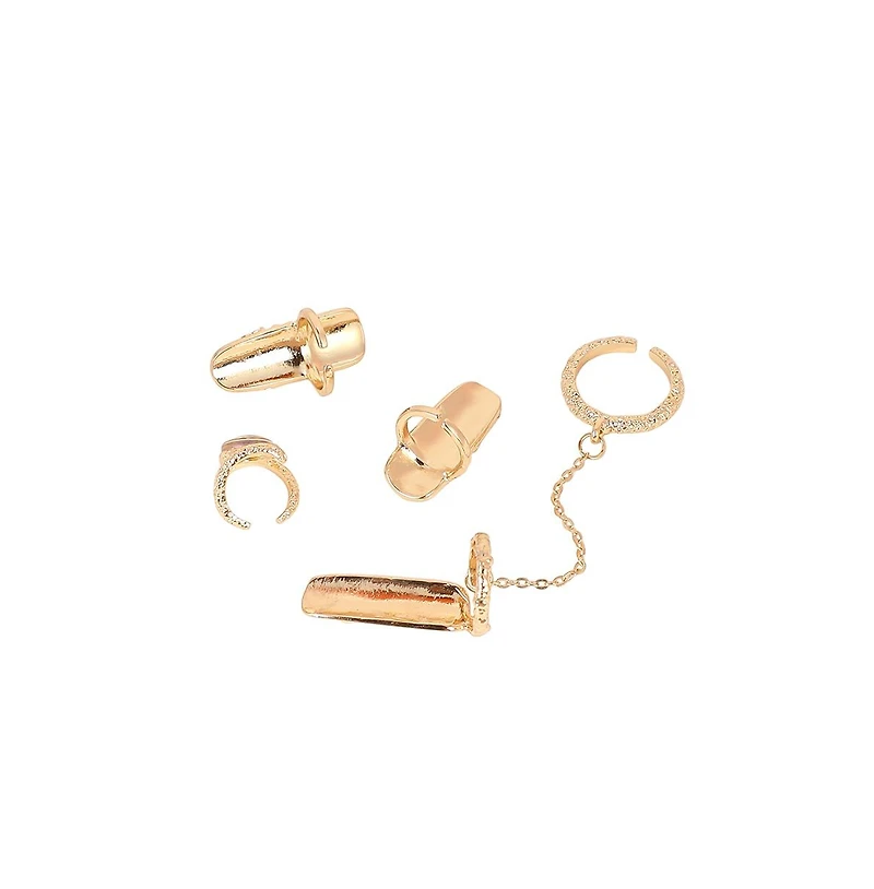 Women's The Jasmine Nail Rings - California Gold (Set Of 4)