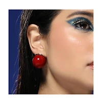 Women's The Chunky-Jacqueline Stud Earrings - Cherry Red & California Gold