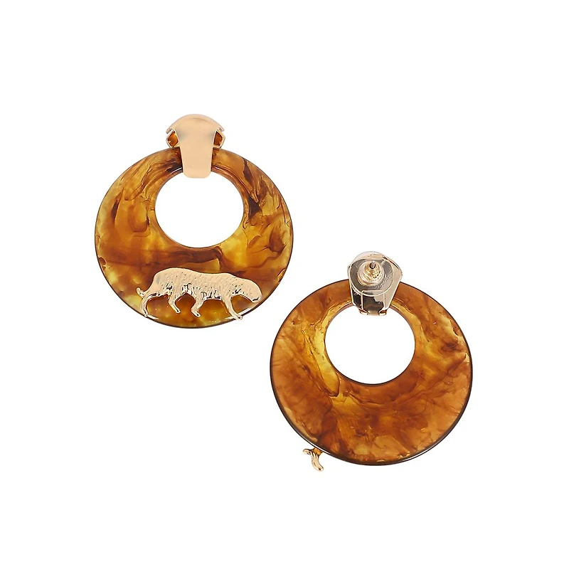 Women's The Circular-Panthera Statement Earrings - California Gold