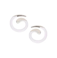 Women's The Enamel-Spirale Stud Earrings - Metallic Silver