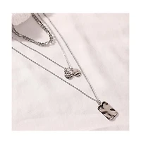 Sohi Women's The Dented Charm Multi-Layer Necklace