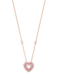 Effy Collection Diamond (3/8 ct. t.w.) & Pink Sapphire(1/2 ct. t.w.) Pendant Necklace in 14k Rose Gold