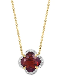 Effy Collection Diamond (1/10 ct. t.w.) & Garnet (1-7/8 ct. t.w.) Pendant Necklace in 14k Rose Gold