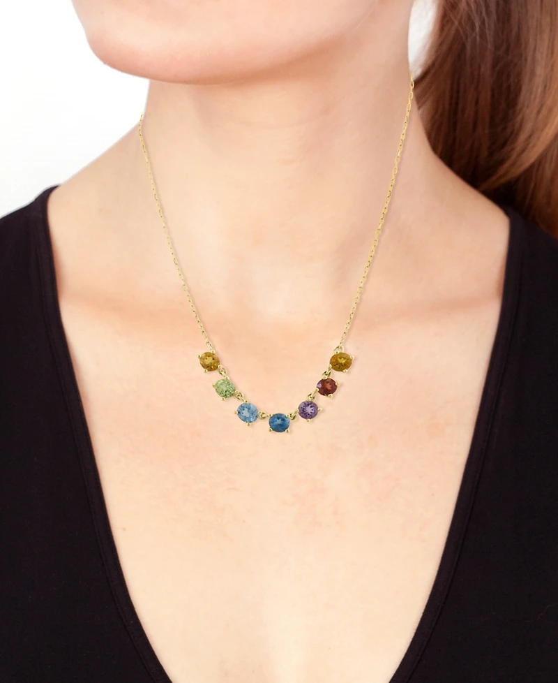 Effy Collection Multi Gemstones Necklace (7/8 ct. t.w..) in 14k Yellow Gold