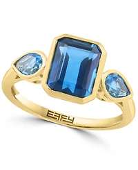 Effy Collection Blue (1/2 ct. t.w.) & London Blue Topaz (2-1/10 ct. t.w.) Ring in 14k Yellow Gold