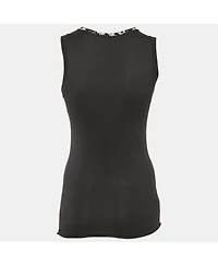 Pre-Owned Dolce & Gabbana Women's Floral Silk Trim Jersey Sleeveless Top