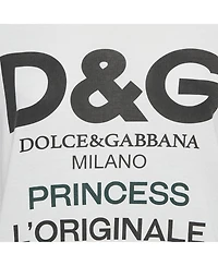 Pre-Owned Dolce & Gabbana Women's Logo Print Cotton Crew Neck T-Shirt
