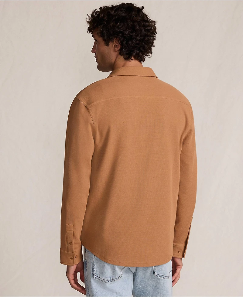 Lands' End Men's Long Sleeve Knit Workwear Waffle Shirt