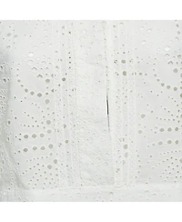 Pre-Owned Burberry Women's White Broderie Anglaise Cotton Short Dress