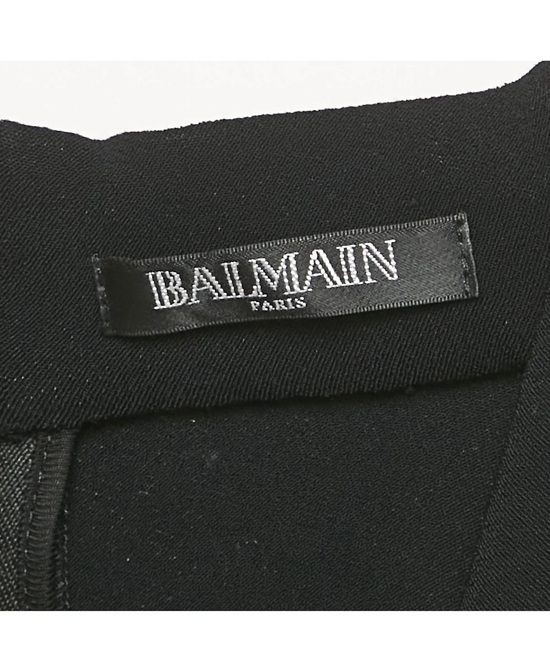 Pre-Owned Balmain Women's Black Double Breasted Jersey Tailored Jumpsuit