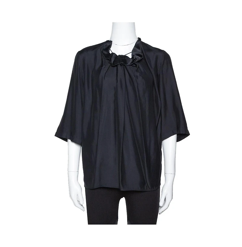 Pre-Owned Stella Mccartney Women's Sateen Gathered Neck Faye Top