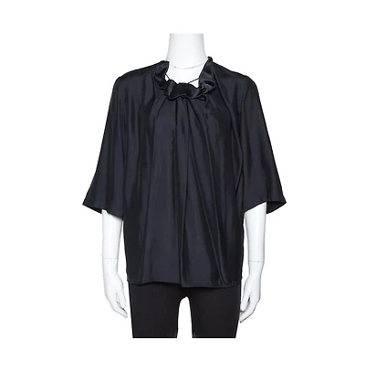 Pre-Owned Stella Mccartney Women's Sateen Gathered Neck Faye Top