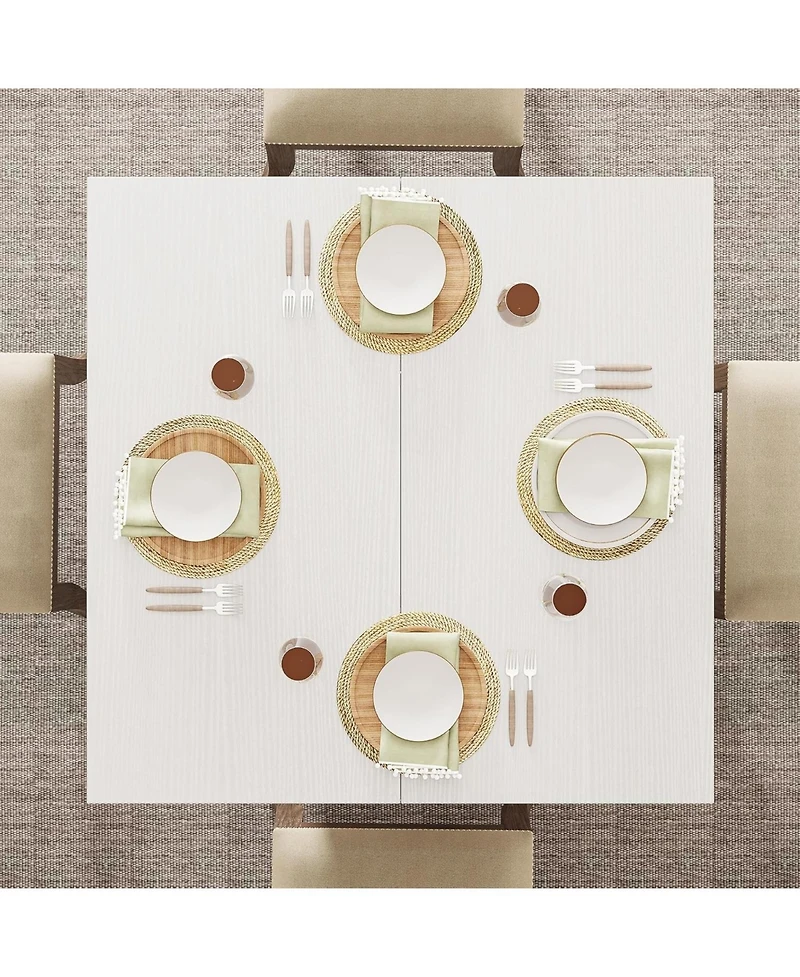 Tribesigns Square Dining Table for 4, 31.5-Inch Small Kitchen Table with Sturdy Pedestal Base, Farmhouse Dinner Table