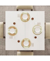 Tribesigns Square Dining Table for 4, 31.5-Inch Small Kitchen Table with Sturdy Pedestal Base, Farmhouse Dinner Table