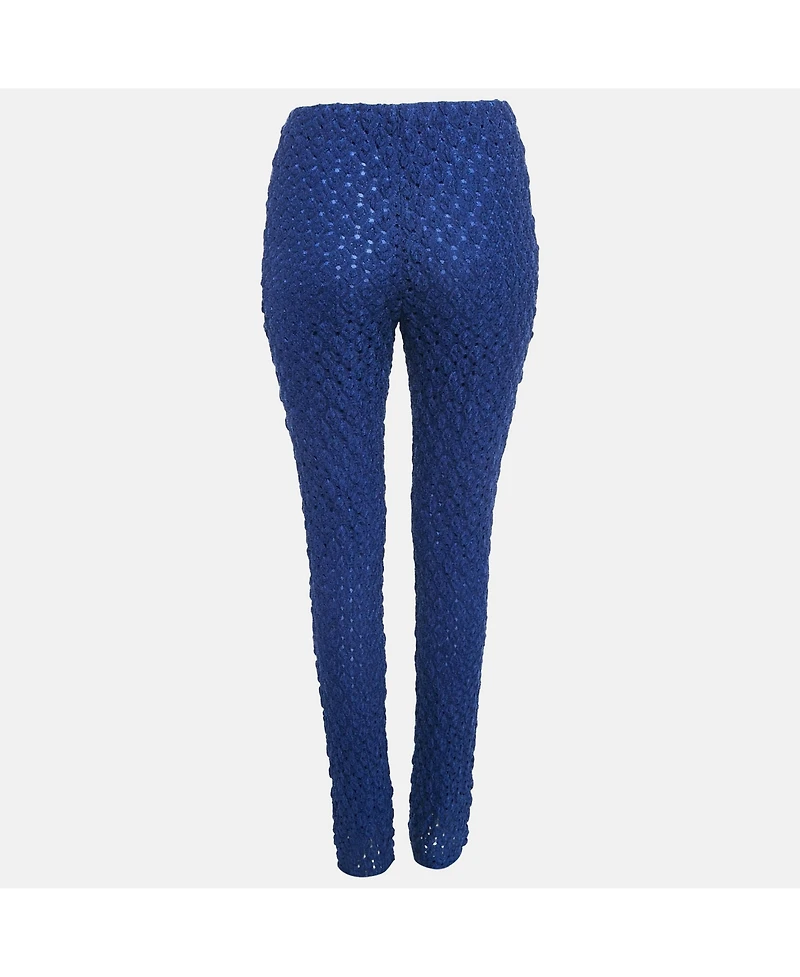 Pre-Owned Missoni Women's Blue Patterned Knit Pants