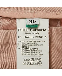 Pre-Owned Dolce & Gabbana Women's Pink Gabardine Skinny Trousers