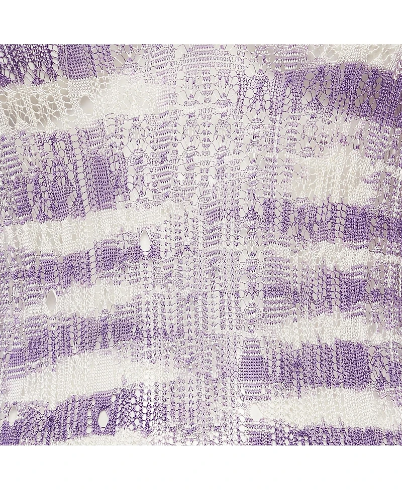 Pre-Owned Missoni Women's Purple/white Stretch Knit Sheer Top